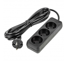 Удлинитель Uniel Ultra 3гн х 3м б/з S-CU3-3 Black UL-00009983