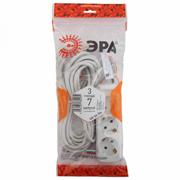 Удлинитель ЭРА UX-3e-7m Б0038577 Удлинитель ЭРА UX-3e-7m Б0038577