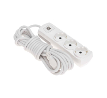 Удлинитель PREMIUM 3 гнезда, 5м, 3х1,5мм², с/з, 2 USB, белый REXANT 13-4111