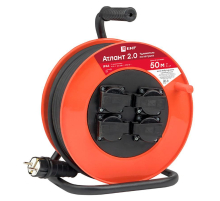 Удлинитель на катушке 'Атлант 2.0' 4 гнезда 50м с заземлением КГ 3*1,5 16А/3,5кВт IP44 PROxima EKF UKA02-16-315R-4-50-IP44