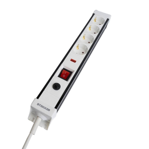 Сетевой фильтр 4-местный с/з Stekker 3x1мм2, 3 м, 250В, 16А Techno, HM22-41-03, белый 50148