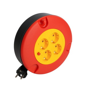 Удлинитель-рулетка STD06-40-30 Standart 4 розетки с/з ПВС 3*1, черный, 16А, IP20, 5м 50178