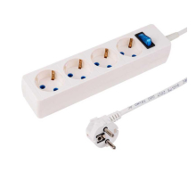 Сетевой фильтр PROconnect STANDARD 4 гнезда, 5 м, 3х0.75 мм², с/з + автовыкл., белый 11-7231