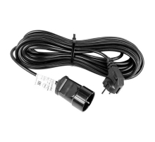 Удлинитель-шнур REXANT ПВС 3х0.75, 20 м, с/з, 6 А, 1300 Вт, IP44, черный (Сделано в России) 11-7090