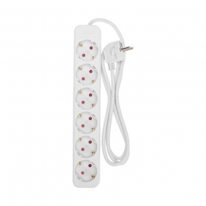 Удлинитель STANDARD 6 гнезд, 1,5м, 3х1,0мм², с/з, белый REXANT 13-4043