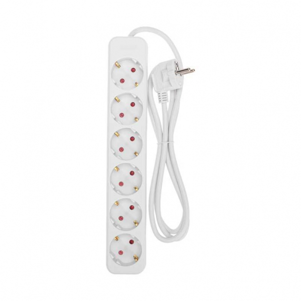 Удлинитель STANDARD 6 гнезд, 1,5м, 3х1,0мм², с/з, белый REXANT 13-4043 Удлинитель STANDARD 6 гнезд, 1,5м, 3х1,0мм², с/з, белый REXANT 13-4043