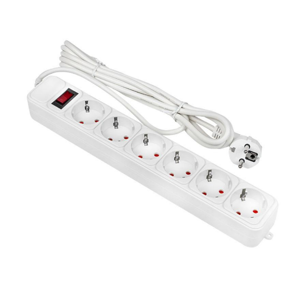 Сетевой фильтр 6*3м 10А/2,2 кВт с выкл. c/з ПВС 3х0,75 Блокбастер EKF PROxima UFP10-375-6-03 Сетевой фильтр 6*3м 10А/2,2 кВт с выкл. c/з ПВС 3х0,75 Блокбастер EKF PROxima UFP10-375-6-03