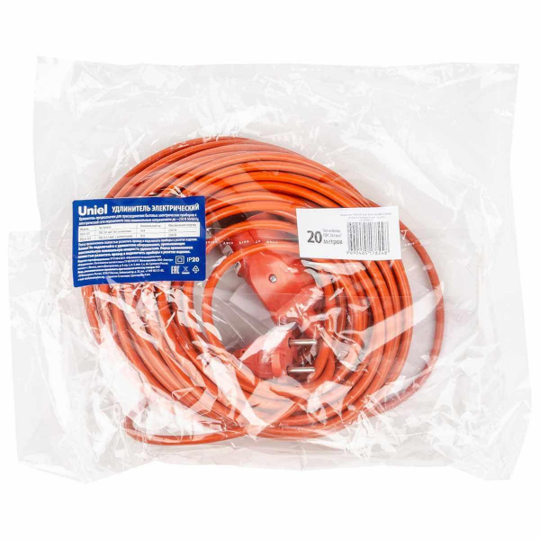 Удлинитель Uniel Ultra 1гн х 20м б/з YX10-101 /UCK-1N/2x1,00/20M/O Orange UL-00010794 Удлинитель Uniel Ultra 1гн х 20м б/з YX10-101 /UCK-1N/2x1,00/20M/O Orange UL-00010794