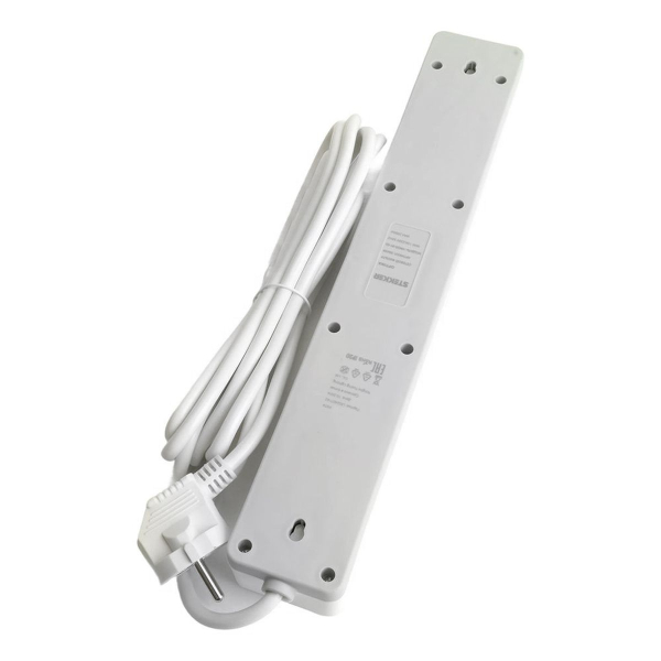 Сетевой фильтр 5-местный с/з STEKKER HM20-51-053x1мм2, 5 м, серия Optima, белый