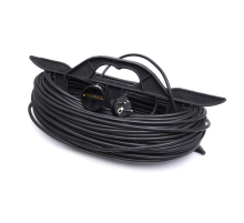 Удлинитель-шнур на рамке 1-местный с/з Stekker, HM02-01-50, 50м 3*0,75, серия Home (УХз-10), черный 39226