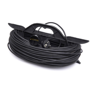 Удлинитель-шнур на рамке 1-местный с/з Stekker, HM02-01-50, 50м 3*0,75, серия Home (УХз-10), черный 39226