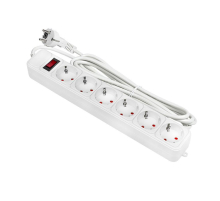 Сетевой фильтр 6*3м 16А/3,2кВт с выкл. c/з ПВС 3х1,0 Блокбастер XL EKF PROxima UFA16-310-6-03