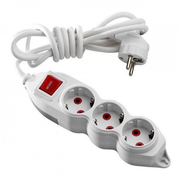 Удлинитель Mono Electric 3гн 2м с/з 150-011001-312 Удлинитель Mono Electric 3гн 2м с/з 150-011001-312