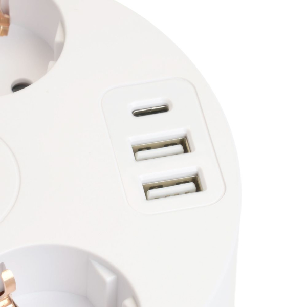 Удлинитель Stekker Comfort 5гн 2USB+С 2,5м с/з Comfort HM10-51-01 49591