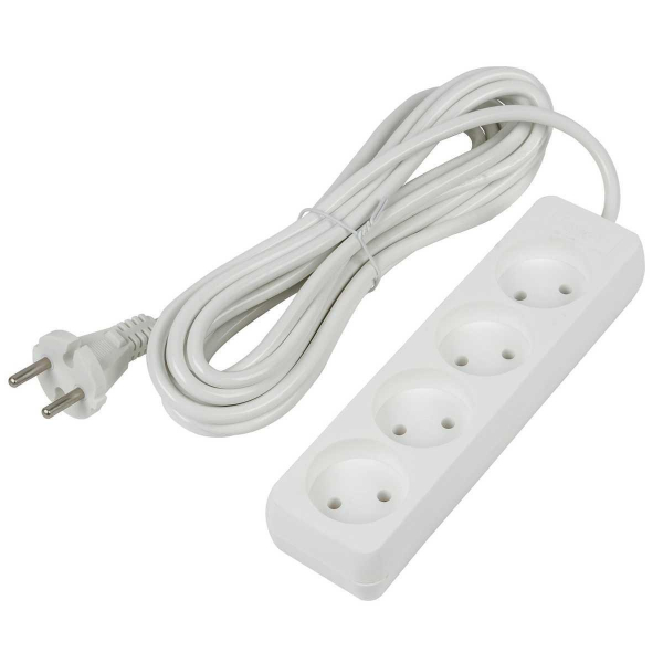 Удлинитель Uniel Ultra 4гн х 5м б/з S-CU4-5 White UL-00009989