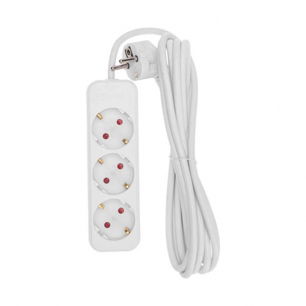 Удлинитель STANDARD 3 гнезда, 3м, 3х1,0мм², с/з, белый REXANT 13-4010 Удлинитель STANDARD 3 гнезда, 3м, 3х1,0мм², с/з, белый REXANT 13-4010