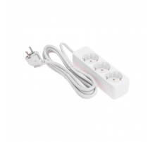 Удлинитель 3 гнезда, 3м, 3х0,75мм², с/з, белый PROconnect 13-4209
