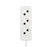 Удлинитель 3 гнезда, 3м, 2х0,75мм², б/з, белый REXANT 11-8733