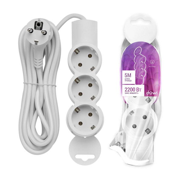 Удлинитель Duwi 3гн 5м с/з 32006 9 Удлинитель Duwi 3гн 5м с/з 32006 9