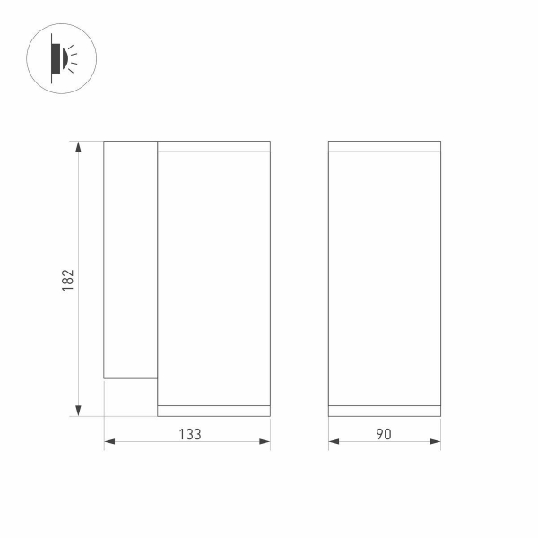 Уличный настенный светодиодный светильник Arlight LGD-Forma-Wall-R90-12W Warm3000 037258 Уличный настенный светодиодный светильник Arlight LGD-Forma-Wall-R90-12W Warm3000 037258