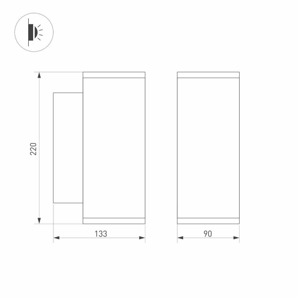 Уличный настенный светодиодный светильник Arlight LGD-Forma-Wall-Twin-R90-2x12W Warm3000 037252 Уличный настенный светодиодный светильник Arlight LGD-Forma-Wall-Twin-R90-2x12W Warm3000 037252