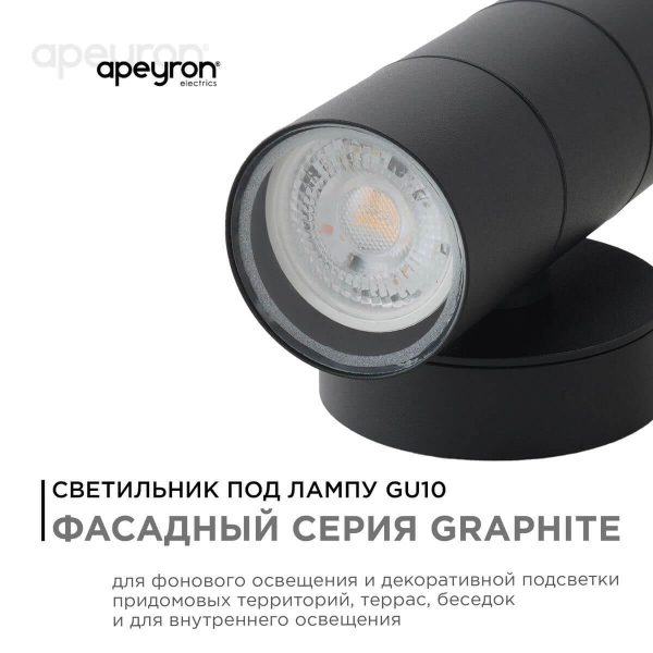 Уличный настенный светильник Apeyron Grafite 11-121 Уличный настенный светильник Apeyron Grafite 11-121