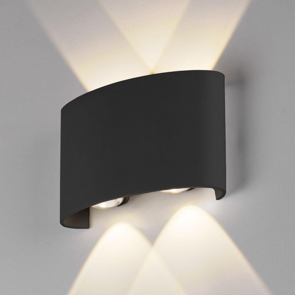 Уличный настенный светодиодный светильник Elektrostandard 1555 Techno Led черный a049672 Уличный настенный светодиодный светильник Elektrostandard 1555 Techno Led черный a049672