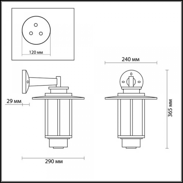 Уличный настенный светильник Odeon Light Nature Mito 4047/1W Уличный настенный светильник Odeon Light Nature Mito 4047/1W