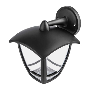 Садово-парковый светильник ЭРА «Дели 2» ДБУ 07-8-002 черный 4-гранный настенный IP44 светодиодный 8Вт 3000K Б0064297