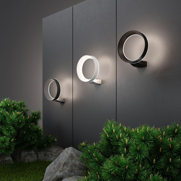 Уличный настенный светодиодный светильник Elektrostandard Ring 1710 Techno Led черный a054933 Уличный настенный светодиодный светильник Elektrostandard Ring 1710 Techno Led черный a054933