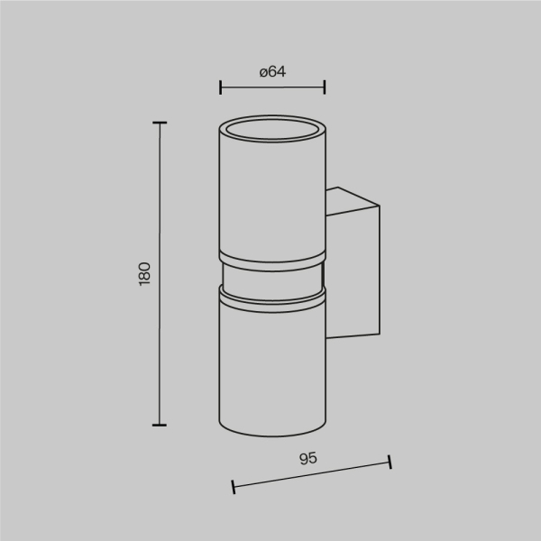 Уличный настенный светильник Maytoni Bowery O582WL-02B