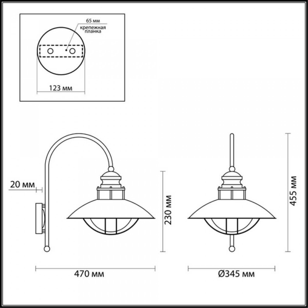 Уличный настенный светильник Odeon Light Nature Dante 4164/1WA Уличный настенный светильник Odeon Light Nature Dante 4164/1WA