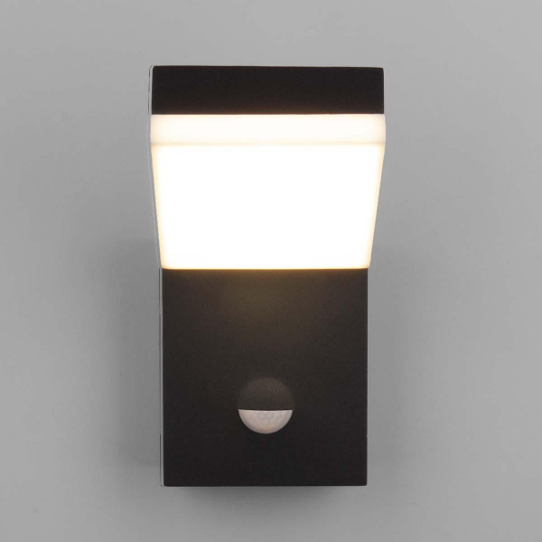 Уличный настенный светодиодный светильник Elektrostandard Sensor 1541 Techno Led черный a053946 Уличный настенный светодиодный светильник Elektrostandard Sensor 1541 Techno Led черный a053946