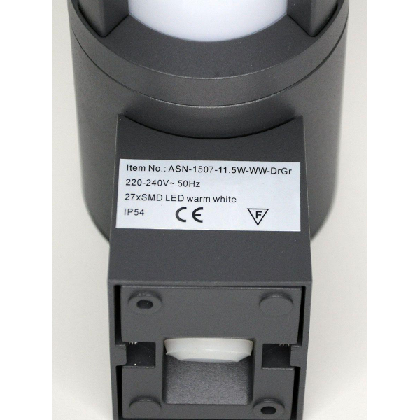 Уличный настенный светодиодный светильник Elvan PJ-1507/1-11.5W-WW-Gr Уличный настенный светодиодный светильник Elvan PJ-1507/1-11.5W-WW-Gr