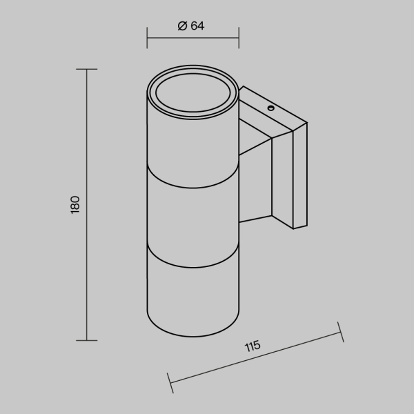 Уличный настенный светильник Maytoni Bowery O574WL-02B