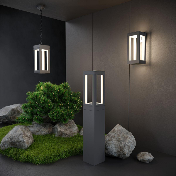 Уличный подвесной светодиодный светильник Elektrostandard Frame 1528 Techno Led серый a051858 Уличный подвесной светодиодный светильник Elektrostandard Frame 1528 Techno Led серый a051858
