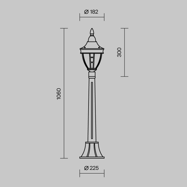 Уличный светильник Maytoni Novara O026FL-01B