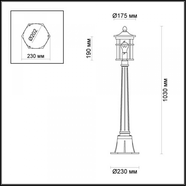Уличный светильник Odeon Light Nature Virta 4044/1F Уличный светильник Odeon Light Nature Virta 4044/1F