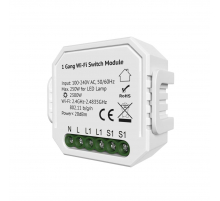 Wi-Fi реле-выключатель одноканальное Denkirs 1x2300Вт/250Вт для LED RL1001-SM/1