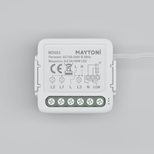 Выключатель трехканальный Wi-Fi Maytoni Technical MD003 Выключатель трехканальный Wi-Fi Maytoni Technical MD003