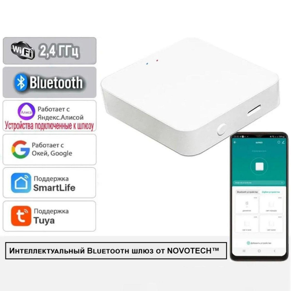 Bluetooth-шлюз Tuya Smart Life Novotech Konst Glat 359392 Bluetooth-шлюз Tuya Smart Life Novotech Konst Glat 359392