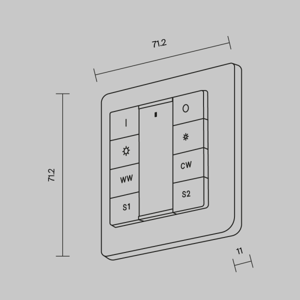 Кнопочная настенная панель 8-ми клавишная DALI Maytoni Lighting control 721053