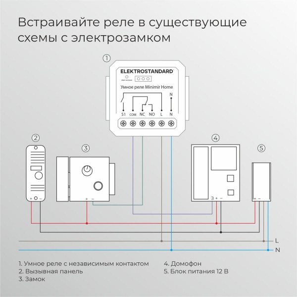 Реле Wi-Fi с независимым контактом Elektrostandard 76010/00 76010/00 Реле Wi-Fi с независимым контактом Elektrostandard 76010/00 76010/00