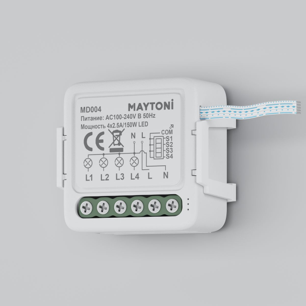 Выключатель четырехканальный Wi-Fi Maytoni Technical MD004 Выключатель четырехканальный Wi-Fi Maytoni Technical MD004
