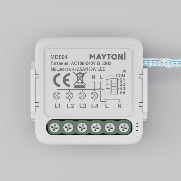 Выключатель четырехканальный Wi-Fi Maytoni Technical MD004 Выключатель четырехканальный Wi-Fi Maytoni Technical MD004