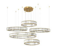 Подвесная светодиодная люстра Loft IT Crystal ring 10135/5 Gold