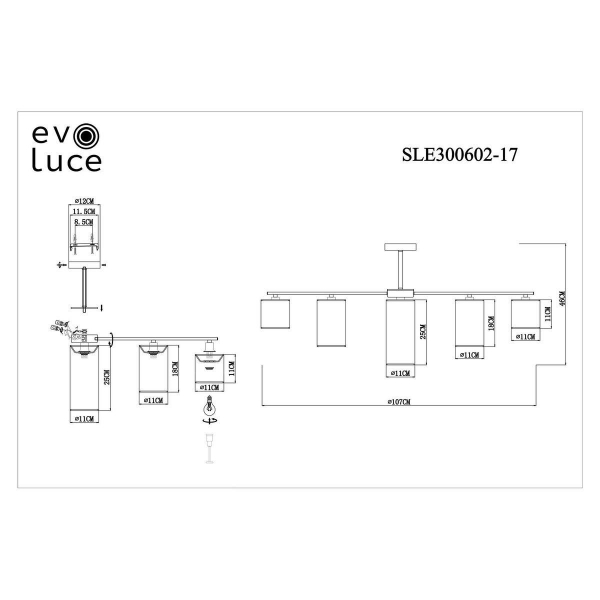 Потолочная люстра Evoluce Essenza SLE300602-17 Потолочная люстра Evoluce Essenza SLE300602-17