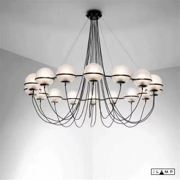 Подвесная люстра iLamp Globe 10346P/16 BK-WH Подвесная люстра iLamp Globe 10346P/16 BK-WH