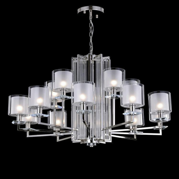 Подвесная люстра Crystal Lux Nicolas SP-PL10+5 Nickel/White Подвесная люстра Crystal Lux Nicolas SP-PL10+5 Nickel/White