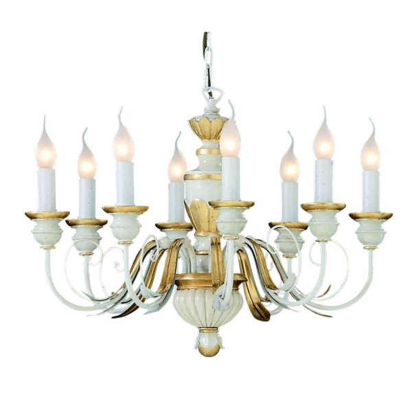 Подвесная люстра Ideal Lux Firenze Sp8 Bianco Antico 012872 Подвесная люстра Ideal Lux Firenze Sp8 Bianco Antico 012872